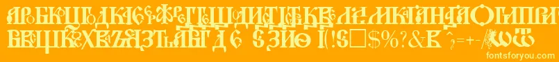 NovgorodPlain Font – Yellow Fonts on Orange Background