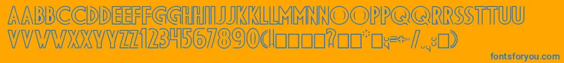 Dsdiplomaoutlinec Font – Blue Fonts on Orange Background