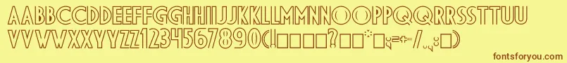 Dsdiplomaoutlinec Font – Brown Fonts on Yellow Background