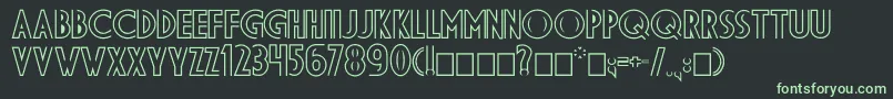 Dsdiplomaoutlinec Font – Green Fonts on Black Background