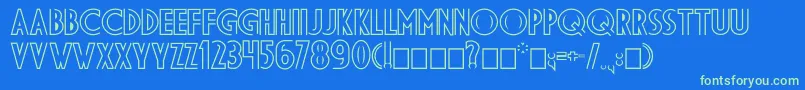 Dsdiplomaoutlinec Font – Green Fonts on Blue Background