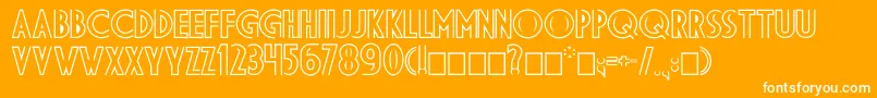 Dsdiplomaoutlinec-Schriftart – Weiße Schriften auf orangefarbenem Hintergrund