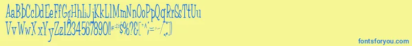 FairWeatherRegular Font – Blue Fonts on Yellow Background