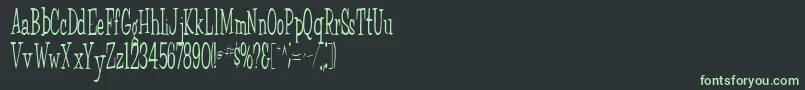 フォントFairWeatherRegular – 黒い背景に緑の文字