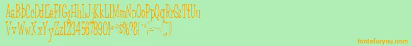 Police FairWeatherRegular – polices orange sur fond vert