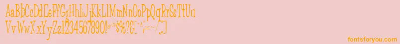 FairWeatherRegular-Schriftart – Orangefarbene Schriften auf rosa Hintergrund