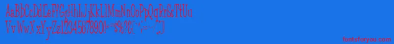 FairWeatherRegular Font – Red Fonts on Blue Background