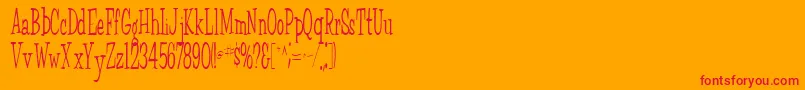 FairWeatherRegular-Schriftart – Rote Schriften auf orangefarbenem Hintergrund