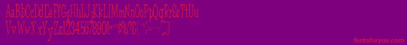 FairWeatherRegular-Schriftart – Rote Schriften auf violettem Hintergrund