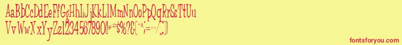 FairWeatherRegular Font – Red Fonts on Yellow Background