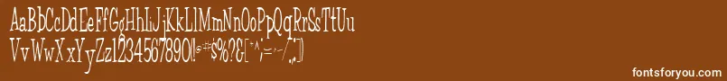 FairWeatherRegular-fontti – valkoiset fontit ruskealla taustalla