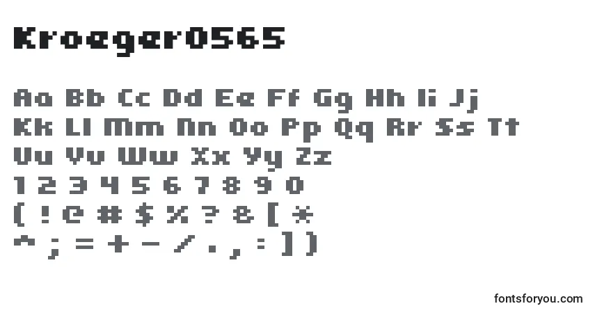 Шрифт Kroeger0565 – алфавит, цифры, специальные символы
