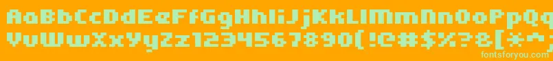 Kroeger0565 Font – Green Fonts on Orange Background