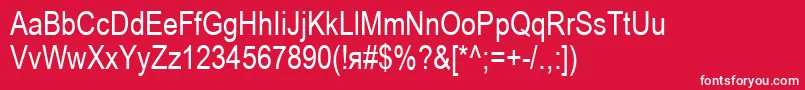 フォントAriac – 赤い背景に白い文字