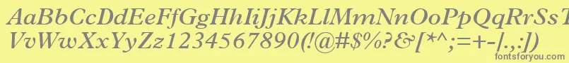 TerminusSsiSemiBoldItalic Font – Gray Fonts on Yellow Background