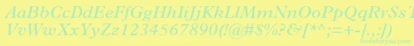 TerminusSsiSemiBoldItalic Font – Green Fonts on Yellow Background