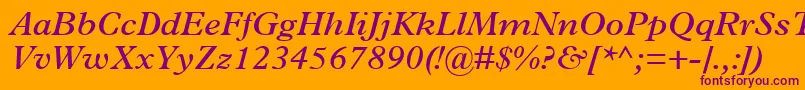 TerminusSsiSemiBoldItalic Font – Purple Fonts on Orange Background