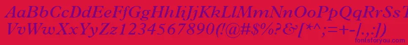 TerminusSsiSemiBoldItalic Font – Purple Fonts on Red Background