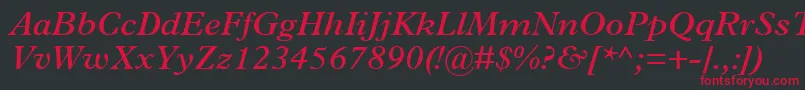 TerminusSsiSemiBoldItalic Font – Red Fonts on Black Background