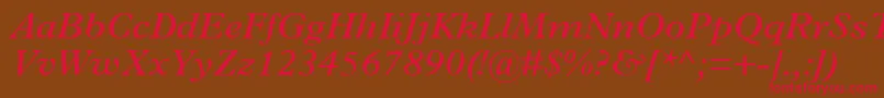 TerminusSsiSemiBoldItalic Font – Red Fonts on Brown Background