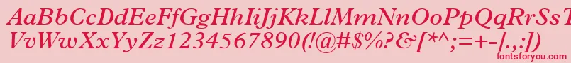 TerminusSsiSemiBoldItalic Font – Red Fonts on Pink Background