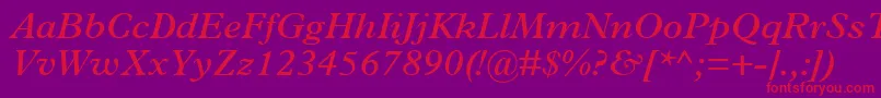 TerminusSsiSemiBoldItalic Font – Red Fonts on Purple Background