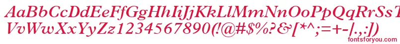 TerminusSsiSemiBoldItalic Font – Red Fonts on White Background