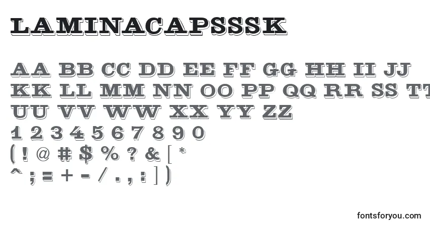 A fonte Laminacapsssk – alfabeto, números, caracteres especiais