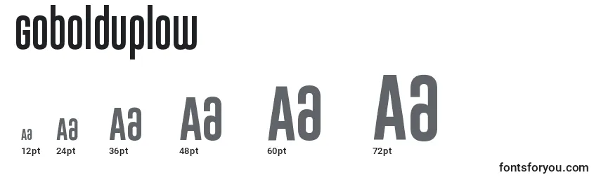 GoboldUplow Font Sizes