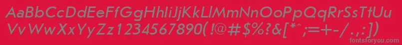 UkrainianjournalsansItalic Font – Gray Fonts on Red Background