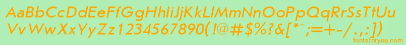 UkrainianjournalsansItalic Font – Orange Fonts on Green Background