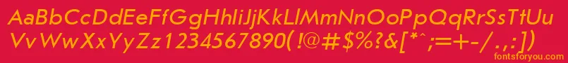 UkrainianjournalsansItalic Font – Orange Fonts on Red Background