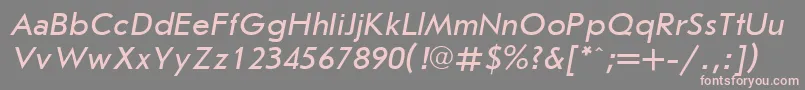 UkrainianjournalsansItalic Font – Pink Fonts on Gray Background