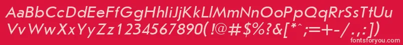 UkrainianjournalsansItalic Font – Pink Fonts on Red Background