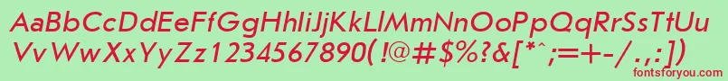 UkrainianjournalsansItalic Font – Red Fonts on Green Background