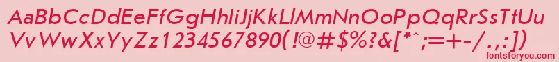 フォントUkrainianjournalsansItalic – ピンクの背景に赤い文字