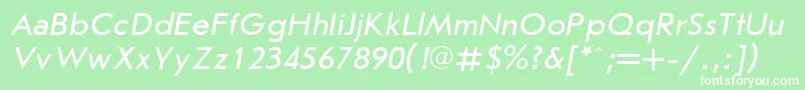 UkrainianjournalsansItalic Font – White Fonts on Green Background