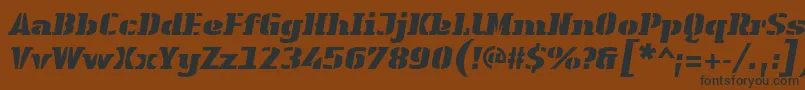 LinotypeAuthenticStencilBlackitalic Font – Black Fonts on Brown Background