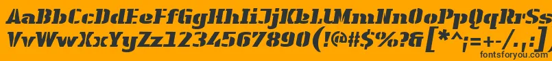 fuente LinotypeAuthenticStencilBlackitalic – Fuentes Negras Sobre Fondo Naranja