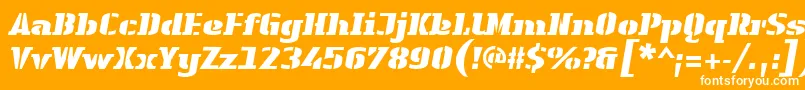 LinotypeAuthenticStencilBlackitalic Font – White Fonts on Orange Background