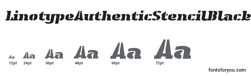 Размеры шрифта LinotypeAuthenticStencilBlackitalic