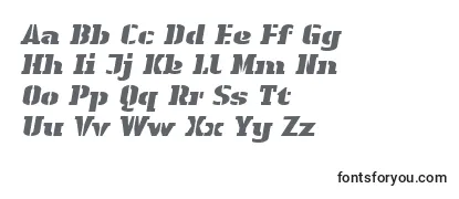 Überblick über die Schriftart LinotypeAuthenticStencilBlackitalic