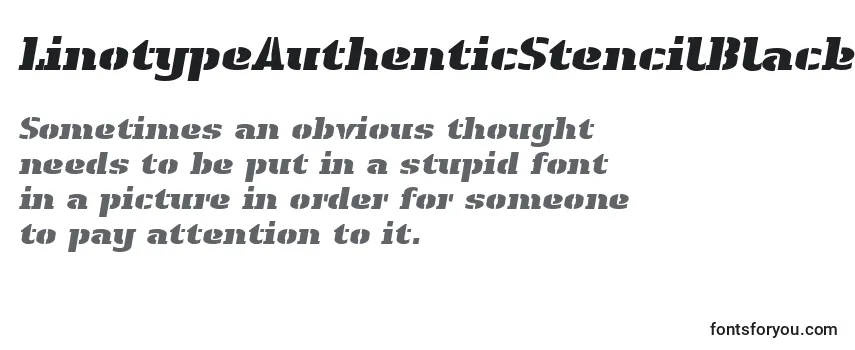 Review of the LinotypeAuthenticStencilBlackitalic Font