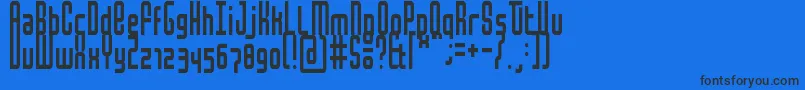 MochaCondensed Font – Black Fonts on Blue Background