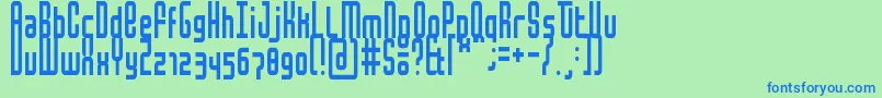 MochaCondensed Font – Blue Fonts on Green Background