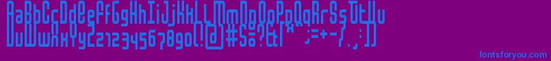 MochaCondensed-Schriftart – Blaue Schriften auf violettem Hintergrund