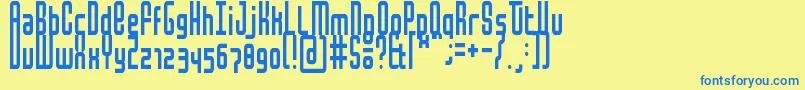 MochaCondensed Font – Blue Fonts on Yellow Background