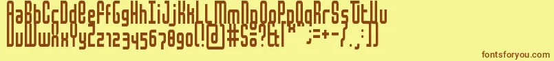 MochaCondensed Font – Brown Fonts on Yellow Background