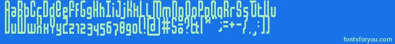 MochaCondensed Font – Green Fonts on Blue Background