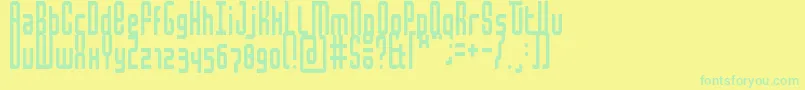 MochaCondensed Font – Green Fonts on Yellow Background